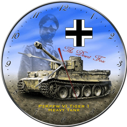 Rommel with PZKpfw VI Tiger I Tank Collectible Wall Clock